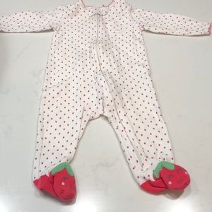 Baby girl strawberry sleeper